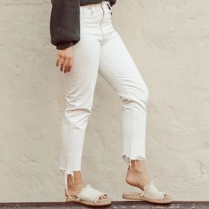 Madewell The Perfect Summer Jean Raw Hem in White